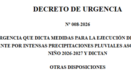 Medidas para intervenciones ante el Fenómeno El Niño 2026-2027, en el norte del país y zonas de Lima