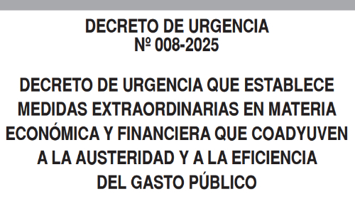 Medidas extraordinarias en materia económica y financiera que coadyuven a la austeridad y a la eficiencia del gasto público