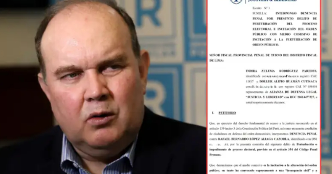 Formulan denuncia penal contra Rafael López Aliaga por incitación a la insurgencia.