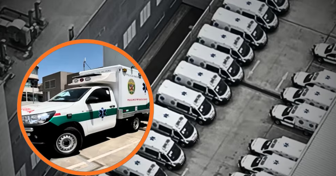 25 ambulancias adquiridas en el Gobierno de Dina Boluarte para la PNP están abandonadas en cochera del Mininter