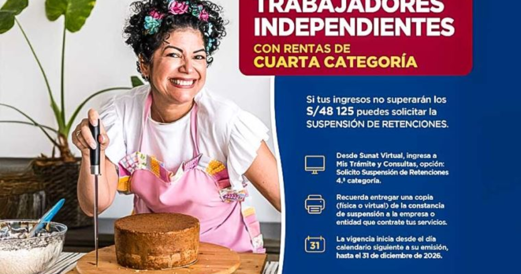 ¿Ganas hasta S/ 4 010 al mes? Revisa si puedes suspender el Impuesto a la Renta en 2026
