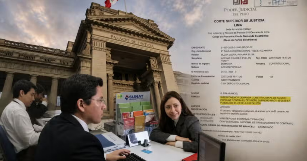 Trabajadores CAS llevan al Poder Judicial decreto del MEF que fija recién para el 2030 el pago del 100% de las gratificaciones y CTS